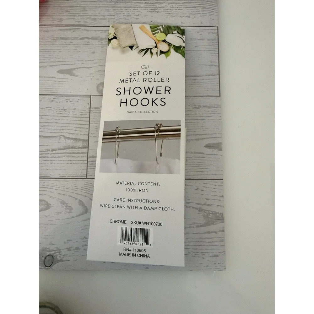 Set of 23 Green Leaves Shower Curtain Hooks Vintage Gold Tone Metal‎ Nature GUC